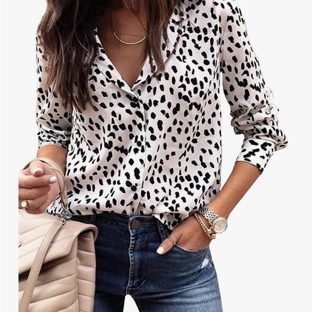 Stylish Polka Dot Blouse